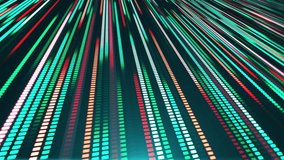 Animation with colorful glowing lines of many multicolored pixels, stretching into the distance. Creates a neon motion effect, reminiscent of a ticker or a music equalizer. - Powered by Shutterstock - Get 15% off with code: PIKWIZARD15