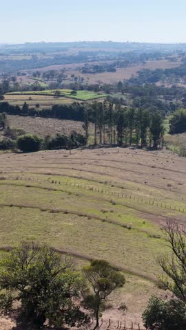 Sao Benedito Das Areias Skyline At Mococa In Sao Paulo Brazil. Agriculture Field Scene. Countryside City. Mococa In Sao Paulo Brazil. Agriculture Landscape. Rural Life Scenery.