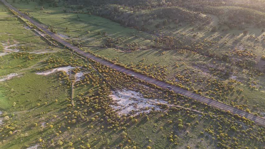 Flinders Ranges, South Australia at Sunrise – 4K Aerial Drone Footage of Rugged Mountains, Red Rocks, Green Valleys, and Golden Morning Light over the Outback Landscape