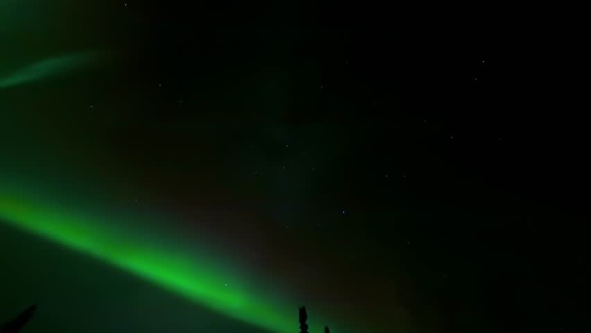 Timelapse of Aurora Borealis (northern lights) in Yellowknife, Northwest Territories, Canada