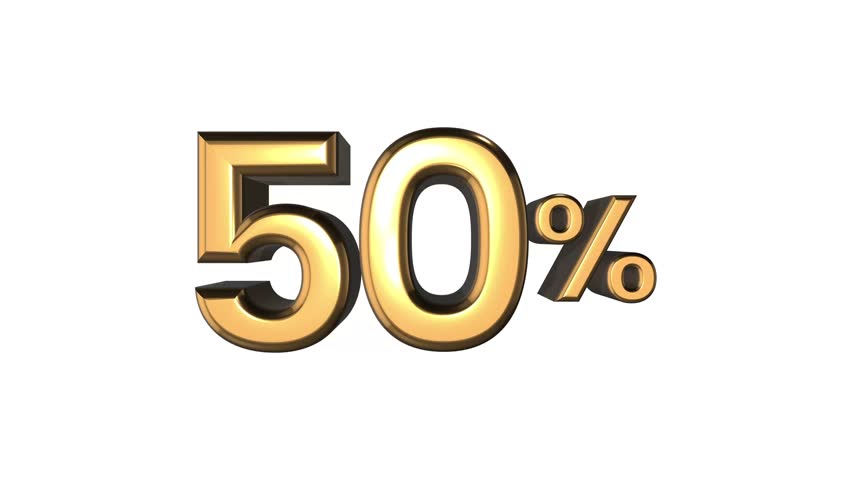 Golden 50 Percent with white background