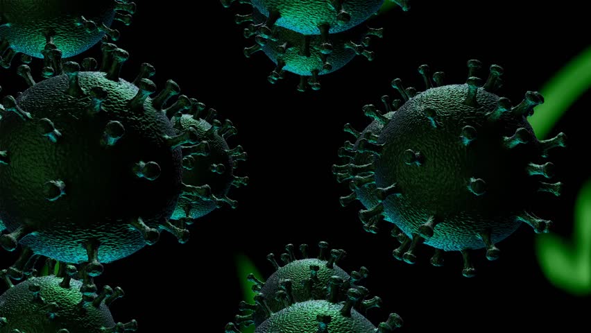 A detailed close-up view of influenza (flu) virus cells, illustrating viral structure, infection process, and microscopic biological activity for scientific study. - Powered by Shutterstock - Get 15% off with code: PIKWIZARD15