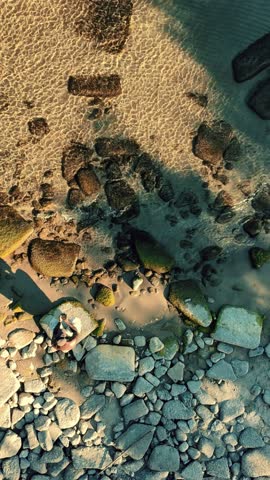 Aerial Drone View of Scarborough Beach, Toronto – Scenic Lake Ontario Shoreline at Sunrise
