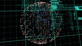 Upon start wireframe globe emerging teal grid code lines scrolling receding visualizing data flow. Futuristic, technology, data, digital, global, virtual, abstract - Powered by Shutterstock - Get 15% off with code: PIKWIZARD15