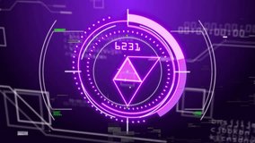 Scene opening revealing HUD interface, changing readouts, rotating prism, ticks visualizing data. Futuristic, cybernetic, holographic, digital, technology, sci-fi, interface - Powered by Shutterstock - Get 15% off with code: PIKWIZARD15