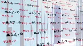 On corridor view appearing transparent market data stream drifting right illustrating stock trends. Futuristic, technology, analytics, corporate, digital, innovation, interface - Powered by Shutterstock - Get 15% off with code: PIKWIZARD15