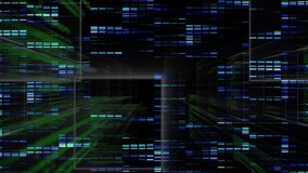 Flickering green lines streaming through 3D digital data tunnel, pulling viewer into network depth. Futuristic, technology, cyberspace, data, visualization, digital, abstract - Powered by Shutterstock - Get 15% off with code: PIKWIZARD15