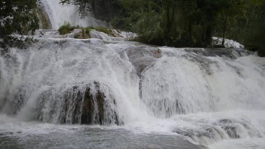 Cascadas de agua azul in mexico