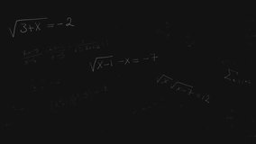 Upon brightening and blurring chalk equations terminal fading and code scrolling showing DB commit. Programming, coding, database, software, development, automation, data management - Powered by Shutterstock - Get 15% off with code: PIKWIZARD15