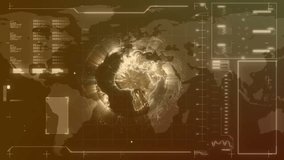 On startup 3D globe emerging while rotating and pulsing scanning ring to visualize global metrics. Technology, data visualization, digital interface, analytics, futuristic, global monitoring, - Powered by Shutterstock - Get 15% off with code: PIKWIZARD15