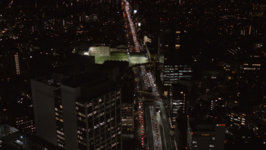 Tokyo night view with Tokyo Tower in the distance, Shibuya Sky, Tokyo