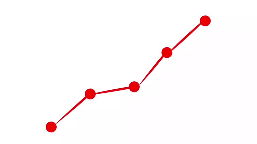 A minimalist vector illustration of a red line graph with data points. Ideal for conveying trends, statistics, and business data visually