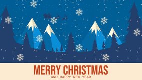 Looping 4K animation of snowy mountain landscape with Santa’s sleigh flying across the night sky. Perfect for Christmas greetings, winter holiday intros, festive ads, and seasonal backgrounds. - Powered by Shutterstock - Get 15% off with code: PIKWIZARD15