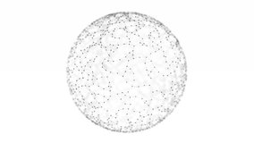 Futuristic sphere connected of particles. Flow of data in cyberspace. Space energy concept on white background. 3D render animation. - Powered by Shutterstock - Get 15% off with code: PIKWIZARD15