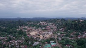 Aerial view of São Tomé Countryside with buildings and roads in São Tomé and Principe - Powered by Shutterstock - Get 15% off with code: PIKWIZARD15