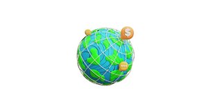 3D Animation Global Decline Chart with Dollar Symbol, perfect for finance, global economy, and market analysis concepts - Powered by Shutterstock - Get 15% off with code: PIKWIZARD15