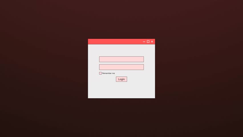 Retro login interface with a pulsing red glow on a deep red background — inspired by 80s aesthetics, vintage computing, and classic sci-fi, perfect for UI, UX, app, or web interfaces.