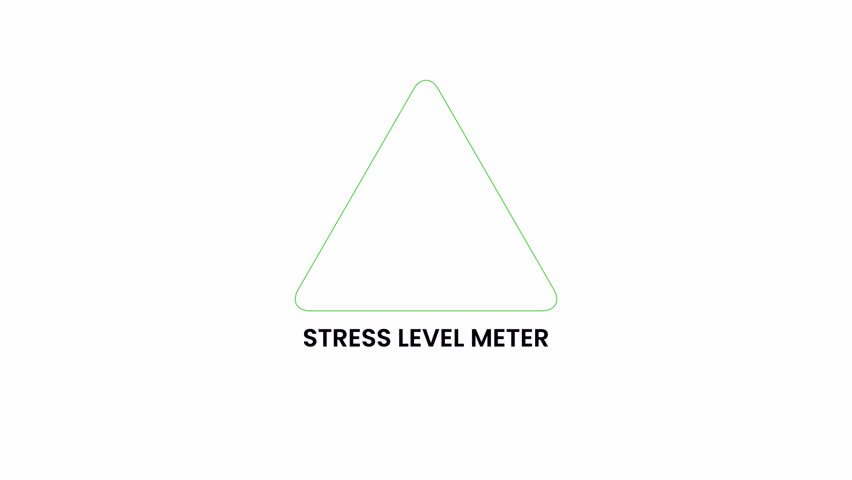 Dynamic stress level indicator moving from calm to high tension. Ideal for health apps, psychology infographics, and wellness animations.