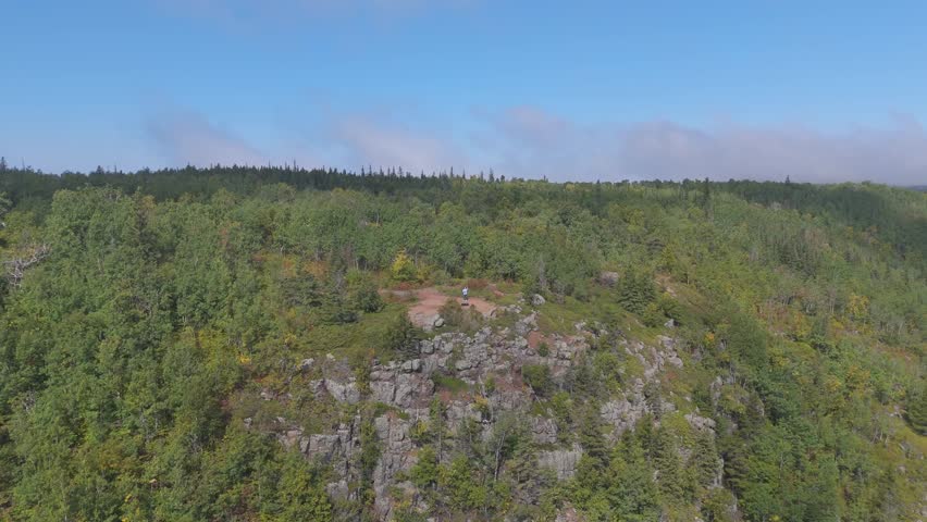 aerial view of the lush forest at Sleeping Giant, Ontario