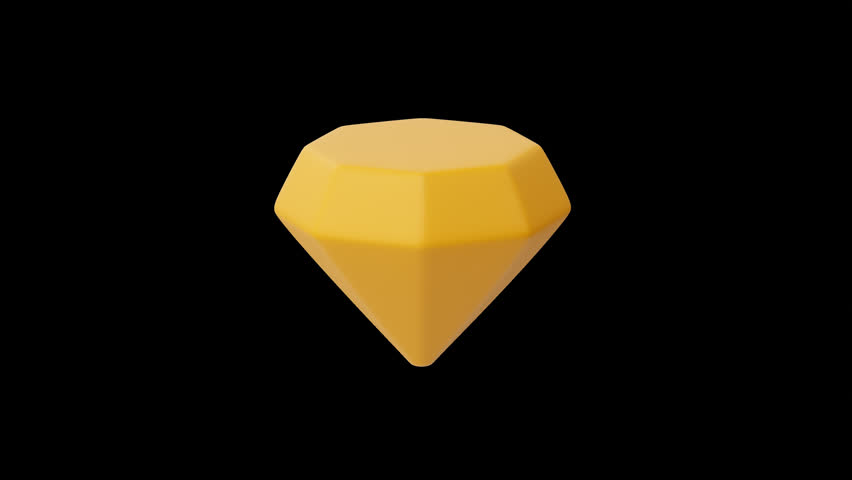 3d Diamond icon rotating on transparent background