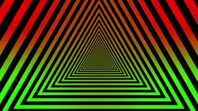 Hypnotic tunnel of triangles with red green and black gradient stripes animation - Powered by Shutterstock - Get 15% off with code: PIKWIZARD15