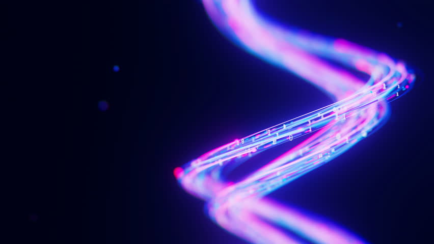 Big data light speed flow by double helix. DNA digital data stream of quantum computing. Cyberspace of neural network helix. Modern tech information transmission. - Powered by Shutterstock - Get 15% off with code: PIKWIZARD15