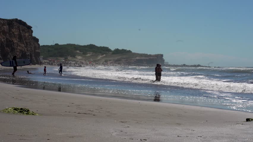 4K video of a small beach in Chapádmalal, Mar del Plata, Buenos Aires Province, Argentina
