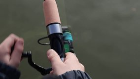 A little girl fishing with a fishing rod on an autumn pond - Powered by Shutterstock - Get 15% off with code: PIKWIZARD15