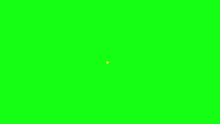 hearts on green screen background flying elements for valentine's day