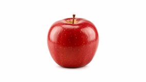 Red apple isolated on a white background. Animation 4k video. - Powered by Shutterstock - Get 15% off with code: PIKWIZARD15