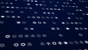 Digital Hexagon Icons Grid Background Loop Futuristic Technology Network And Data Processing Concept For Global Connectivity And Innovation, Futuristic Digital Data Flow: Animated Hexagon Icons Grid - Powered by Shutterstock - Get 15% off with code: PIKWIZARD15