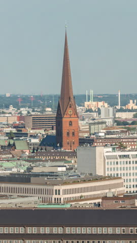 Aerial timelapse of Hamburg