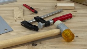 Work tools such as screwdrivers, cutters, or pliers are depicted symbolically. A craftsman's workplace. - Powered by Shutterstock - Get 15% off with code: PIKWIZARD15