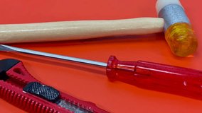 Work tools such as screwdrivers, cutters, or pliers are depicted symbolically. A craftsman's workplace. - Powered by Shutterstock - Get 15% off with code: PIKWIZARD15