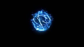 Electric Blue Color Energy Orb Abstract Lightning Sphere on Black Background - Powered by Shutterstock - Get 15% off with code: PIKWIZARD15