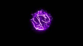 Electric Purple Color Energy Orb Abstract Lightning Sphere on Black Background - Powered by Shutterstock - Get 15% off with code: PIKWIZARD15