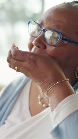 Medicine, senior woman and drink water for health, wellness drugs or supplements in home. African person, hydration and glass with pills for healing, vitamins or prescription medication in retirement