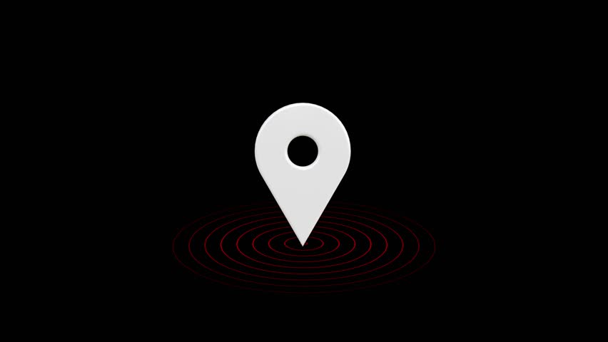 3d Animation of Red location pin. location pin on a colorful map background, GPS location pointer animated icon. map, and travel planning featuring red marker pins. 
