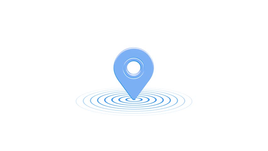 3d Animation of Red location pin. location pin on a colorful map background, GPS location pointer animated icon. map, and travel planning featuring red marker pins. 