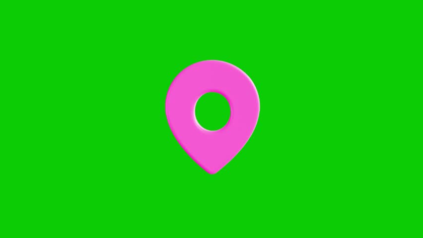 3d Animation of Red location pin. location pin on a colorful map background, GPS location pointer animated icon. map, and travel planning featuring red marker pins. 