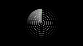 Futuristic Digital Radar Scanning Animation on Black Background. High-quality green radar screen scanning animation with rotating sweep line. Rotating radar scan animation. Seamless loop 4K. - Powered by Shutterstock - Get 15% off with code: PIKWIZARD15