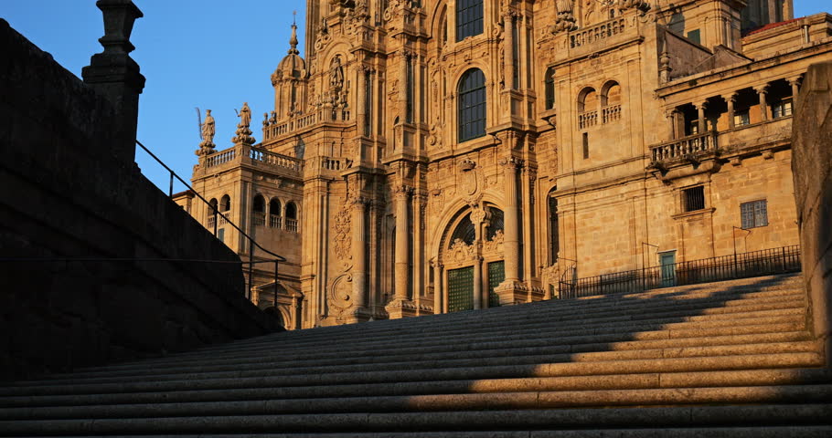 Santiago de Compostela Cathedral. Façade of the Obradoiro. Santiago de Compostela, Spain.
