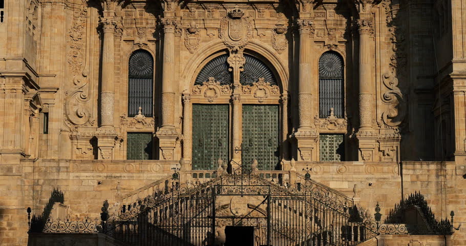Santiago de Compostela Cathedral. Façade of the Obradoiro. Santiago de Compostela, Spain.