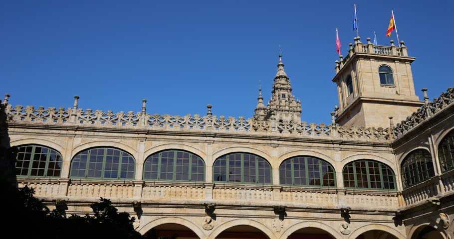 Courtyard of Colegio Mayor Fonseca in Santiago de Compostela, Spain
