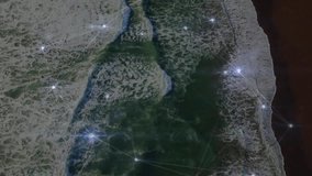 Foamy breakers rolling in sparking glowing nodes forming above sandy shore visualizing network. Sequenced, connectivity, digital, abstract, oceanic, luminous, data - Powered by Shutterstock - Get 15% off with code: PIKWIZARD15