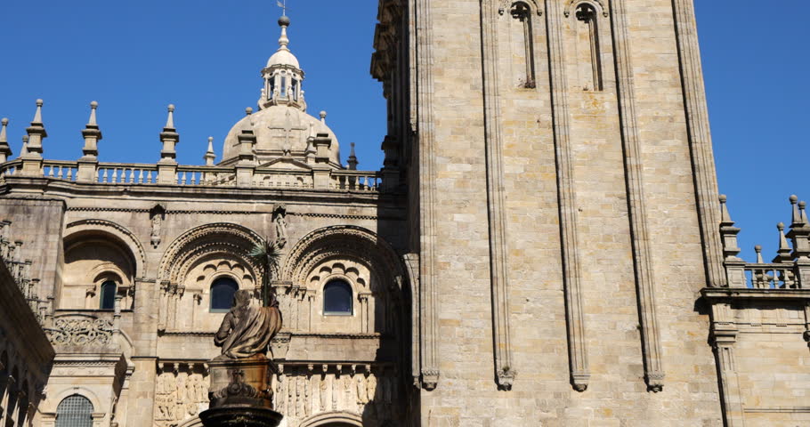 Santiago de Compostela Cathedral. The South facade or das Pratarias. Santiago de Compostela, Spain.