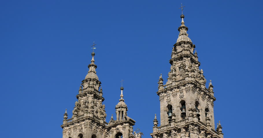 Santiago de Compostela Cathedral. Façade of the Obradoiro. Santiago de Compostela, Spain.