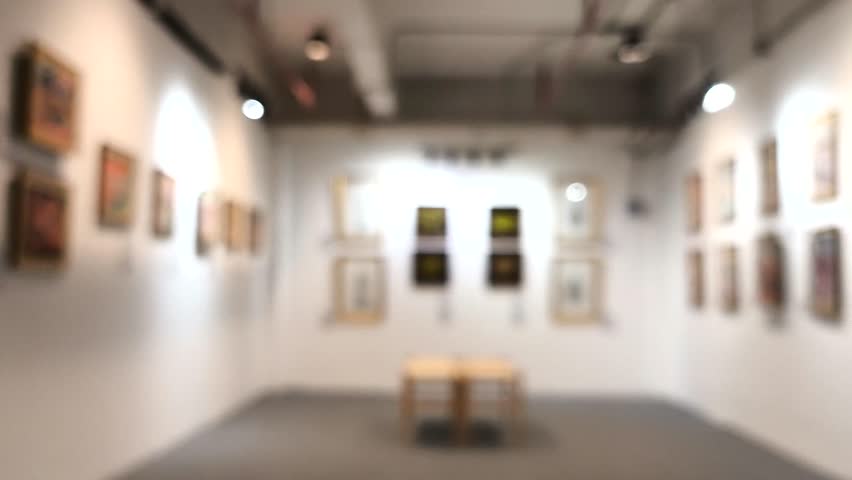 Blurred painting gallery in the mall.