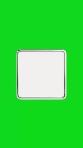 4k Resolution Vertical Video for Social Media:  Silver Metal Badge Pin. Blank Square Silver Lapel Pin Mockup With Safety Clasp Seamless Looped Rotating On Green Screen Background With Alpha Matte