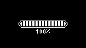 Pixel art loading bar animation, 8-bit retro game start, Pixelated progress animation. Video with transparent background. 4k Alpha channel. - Powered by Shutterstock - Get 15% off with code: PIKWIZARD15